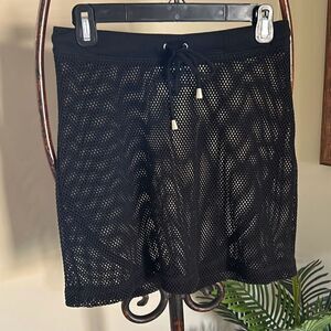 Black Mesh Swim Skirt Coverup
